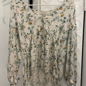 Lucky brand floral babydoll top